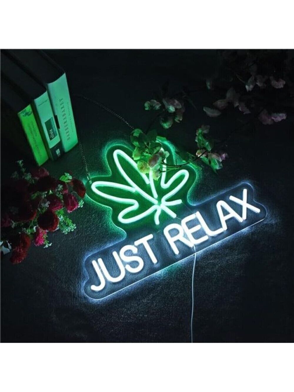 Neon Sign Just Relax LED Lights Wall Decor, Bedroom, Game Room, Party, Bar Decor